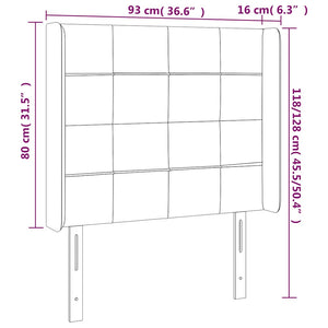 Κεφαλάρι με Πτερύγια Πράσινο 93x16x118/128 εκ. Βελούδινο - Pakobazaar