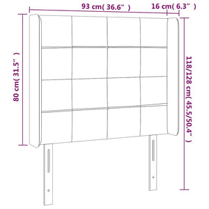 Κεφαλάρι με ΠτερύγιαΣκούρο Μπλε 93x16x118/128 εκ. Βελούδινο - Pakobazaar