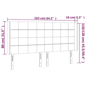 Κεφαλάρι με Πτερύγια Σκούρο Μπλε163x16x118/128 εκ. Βελούδινο - Pakobazaar