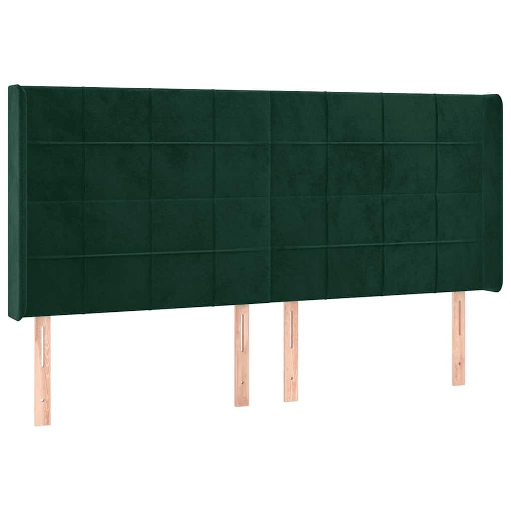 Κεφαλάρι με Πτερύγια Πράσινο 183x16x118/128 εκ. Βελούδινο - Pakobazaar