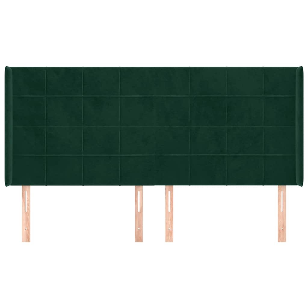 Κεφαλάρι με Πτερύγια Πράσινο 183x16x118/128 εκ. Βελούδινο - Pakobazaar