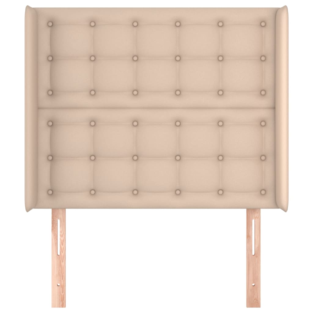 Κεφαλάρι με Πτερύγια Καπουτσίνο 93x16x118/128 εκ. Συνθ. Δέρμα
