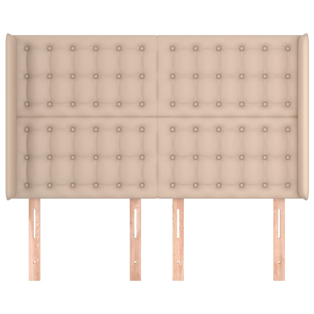 Κεφαλάρι με Πτερύγια Καπουτσίνο 147x16x118/128 εκ. Συνθ. Δέρμα