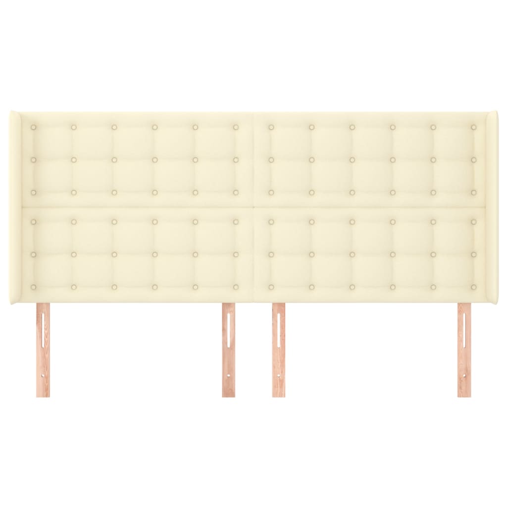 Κεφαλάρι με Πτερύγια Κρεμ 163x16x118/128 εκ. Συνθετικό Δέρμα