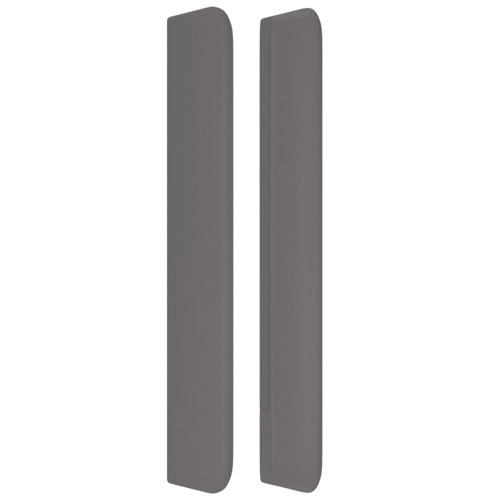 Κεφαλάρι με Πτερύγια Γκρι 163x16x118/128 εκ. Συνθετικό Δέρμα