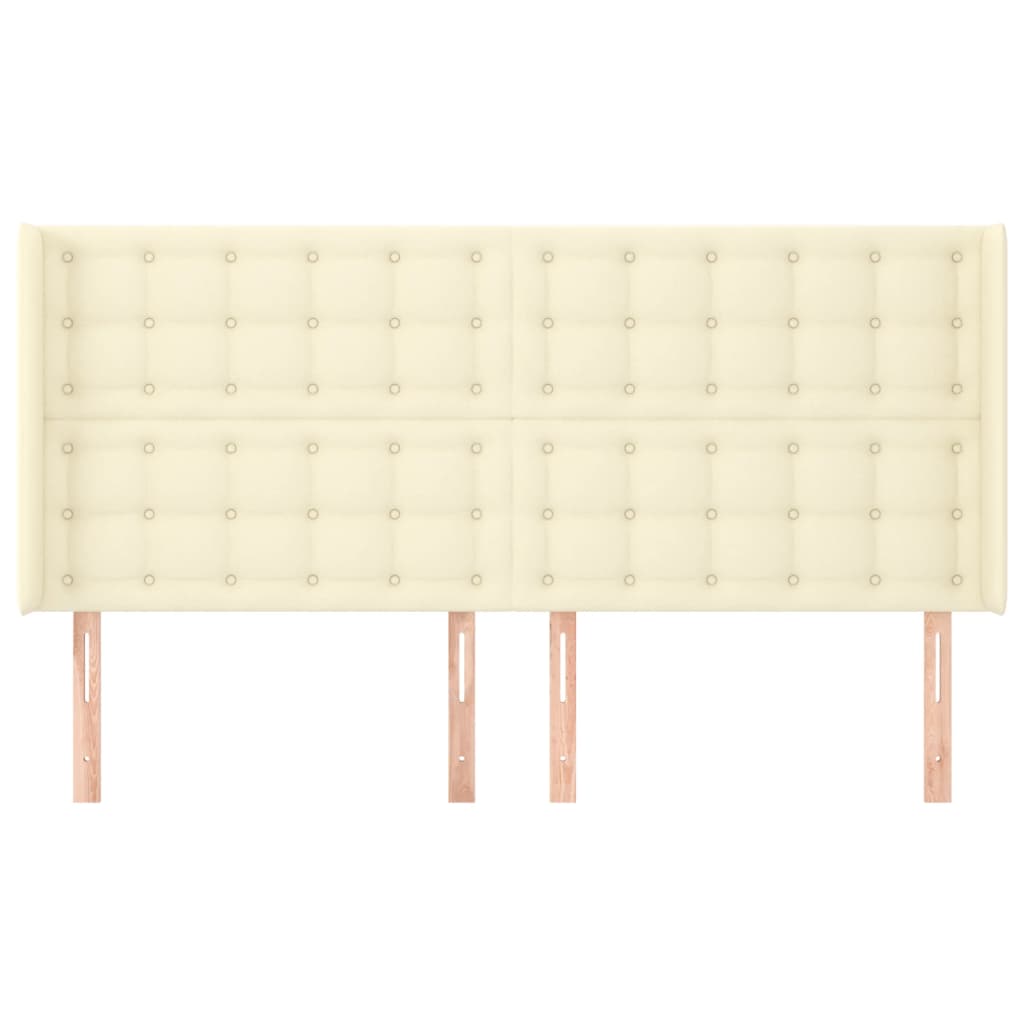 Κεφαλάρι με Πτερύγια Κρεμ 183x16x118/128 εκ. Συνθετικό Δέρμα - Pakobazaar