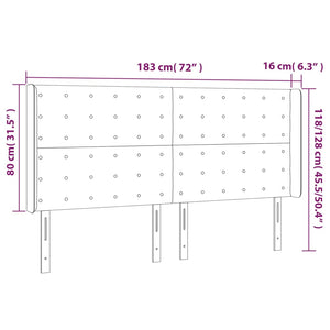 Κεφαλάρι με Πτερύγια Καφέ 183x16x118/128 εκ. Συνθετικό Δέρμα