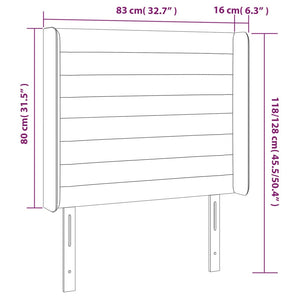 Κεφαλάρι με Πτερύγια Σκούρο Καφέ 83x16x118/128 εκ. Υφασμάτινο - Pakobazaar