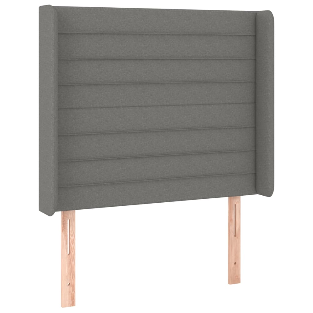 Κεφαλάρι με Πτερύγια Σκούρο Γκρι 93x16x118/128 εκ. Υφασμάτινο - Pakobazaar