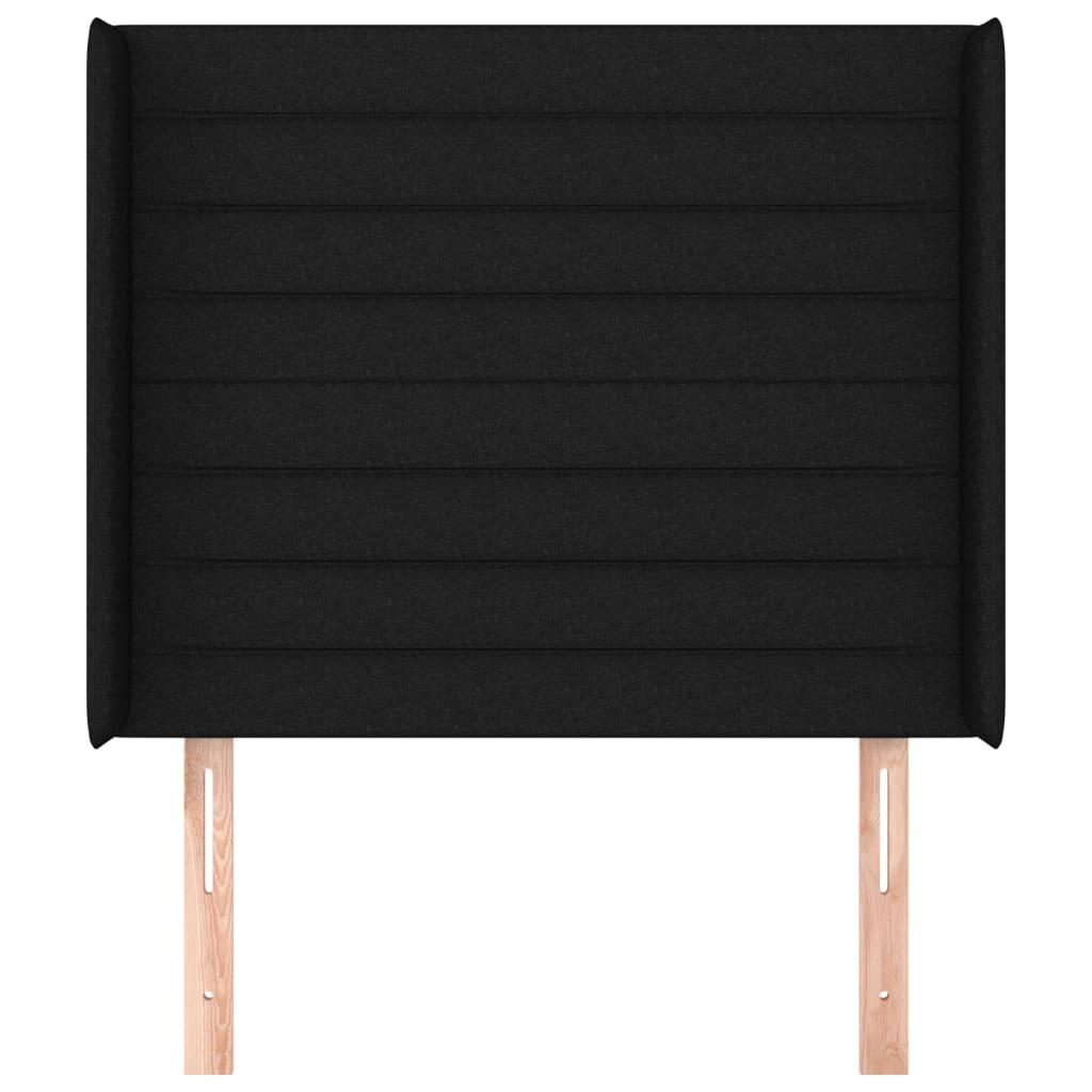 Κεφαλάρι με Πτερύγια Μαύρο 103x16x118/128 εκ. Υφασμάτινο