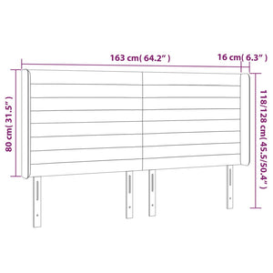Κεφαλάρι με Πτερύγια Taupe 163x16x118/128 εκ. Υφασμάτινο