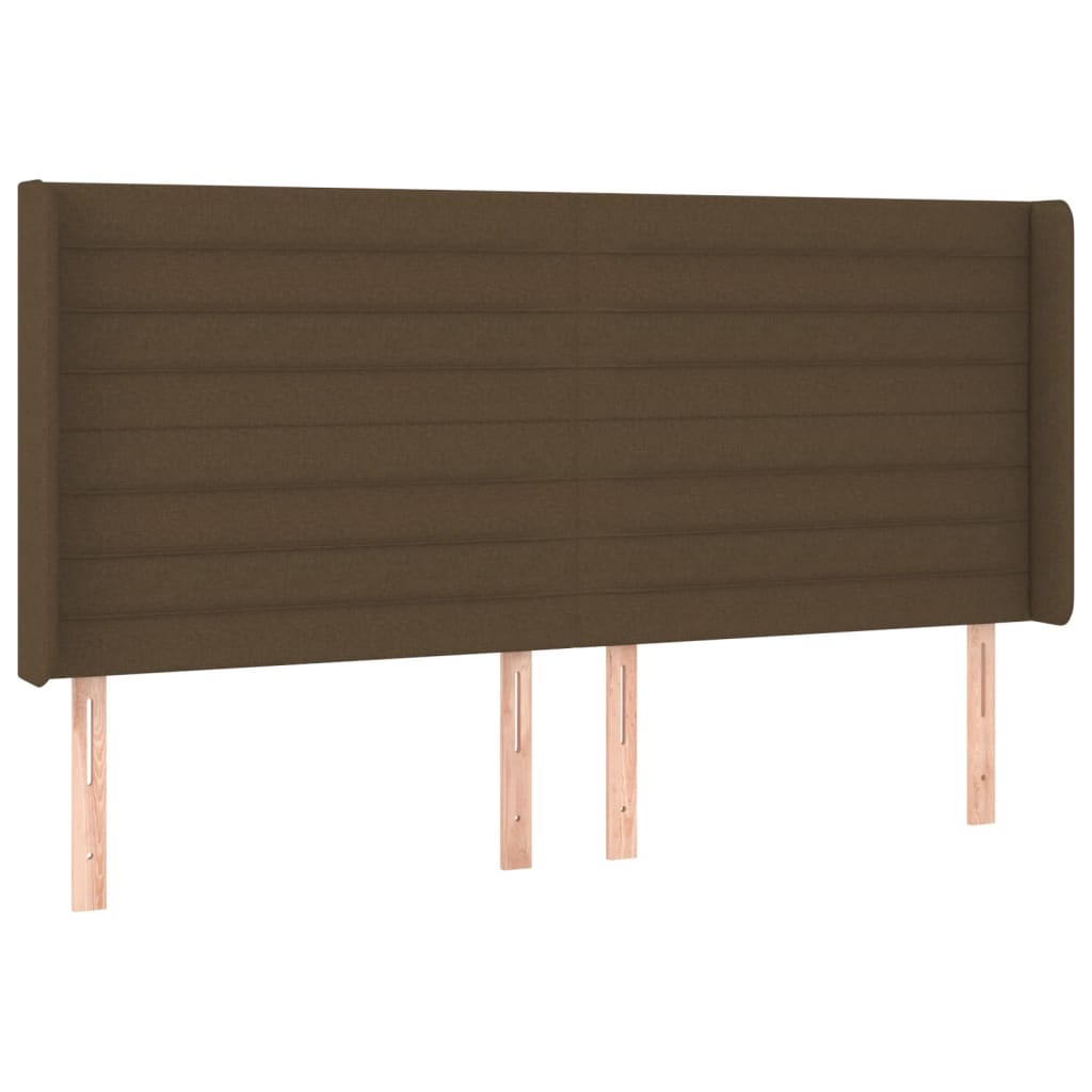 Κεφαλάρι με Πτερύγια Σκούρο Καφέ 183x16x118/128 εκ. Υφασμάτινο