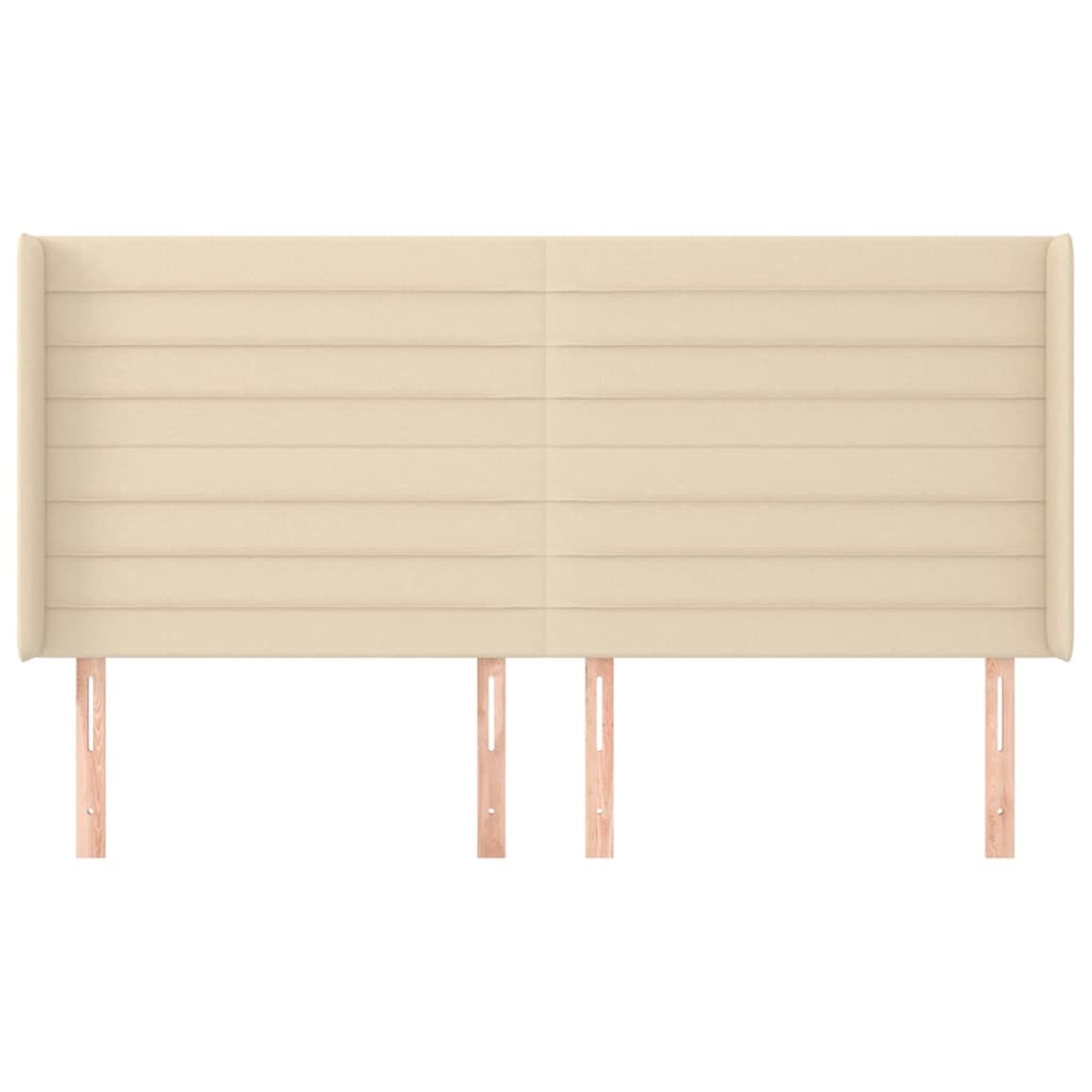 Κεφαλάρι με Πτερύγια Κρεμ 183x16x118/128 εκ. Υφασμάτινο