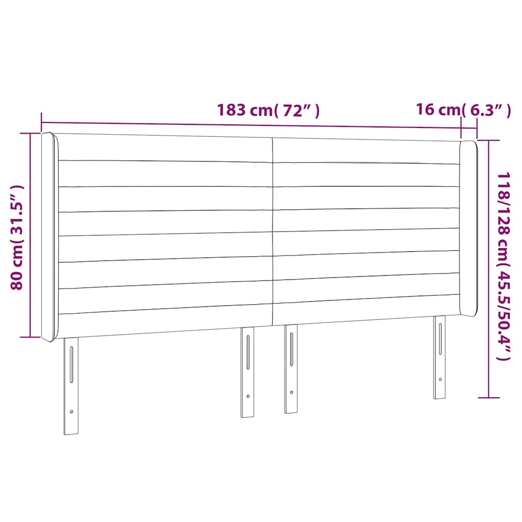 Κεφαλάρι με Πτερύγια Πράσινο183x16x118/128 εκ. Υφασμάτινο