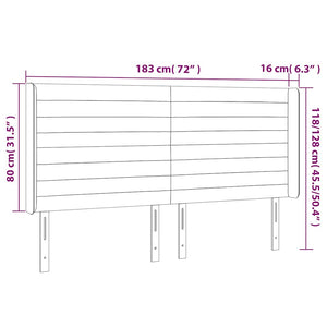Κεφαλάρι με Πτερύγια Πράσινο183x16x118/128 εκ. Υφασμάτινο