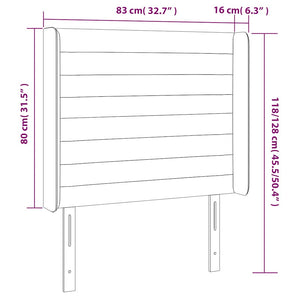 Κεφαλάρι με Πτερύγια Πράσινο 83x16x118/128 εκ. Βελούδινο - Pakobazaar