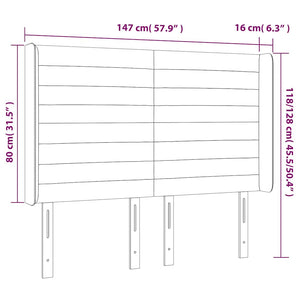 Κεφαλάρι με Πτερύγια Σκούρο Μπλε 147x16x118/128 εκ. Βελούδινο - Pakobazaar
