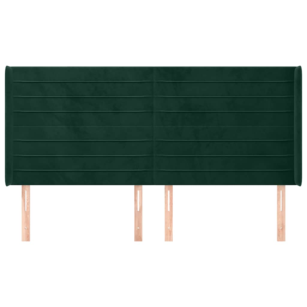 Κεφαλάρι με Πτερύγια Πράσινο 183x16x118/128 εκ. Βελούδινο - Pakobazaar