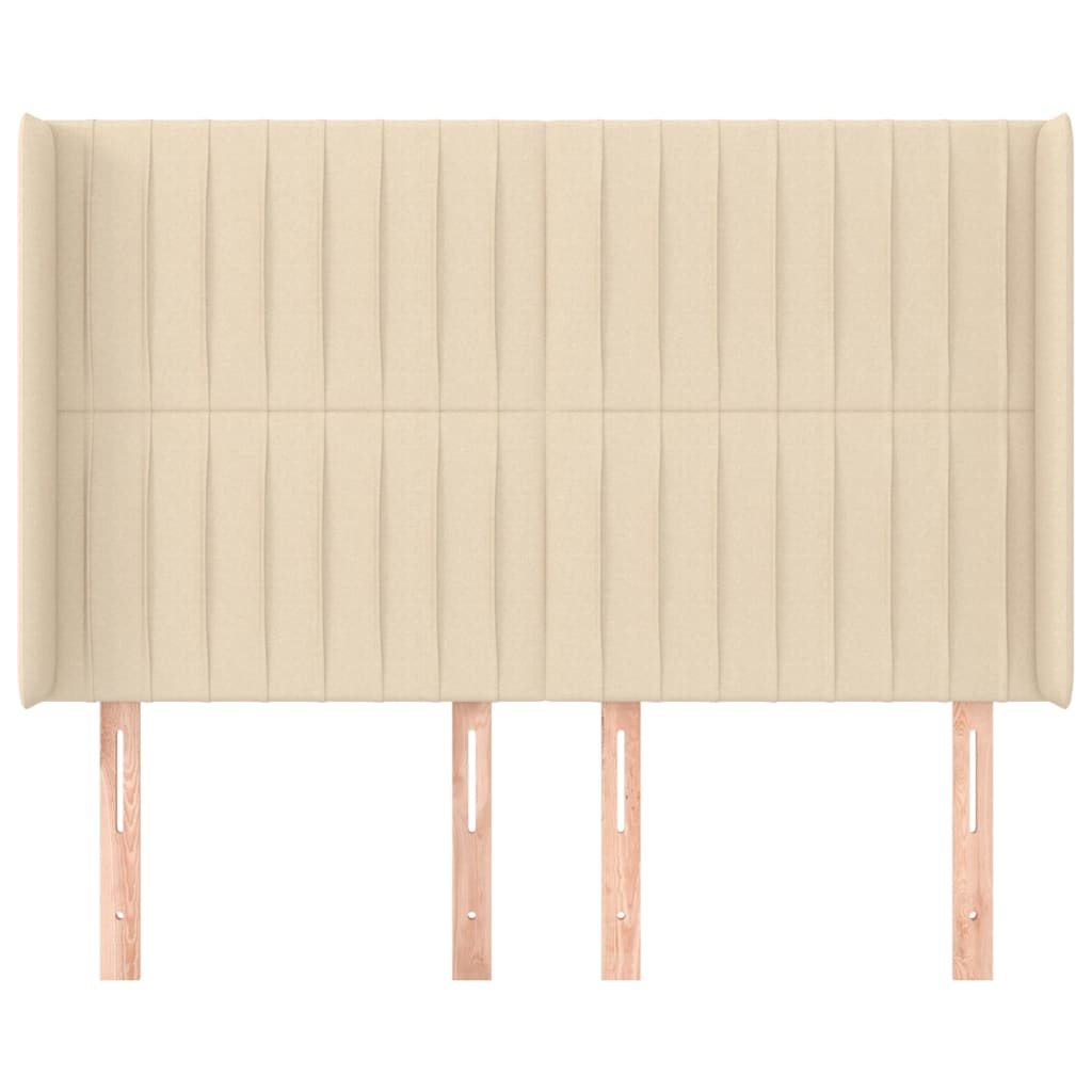 Κεφαλάρι με Πτερύγια Κρεμ 147x16x118/128 εκ. Υφασμάτινο