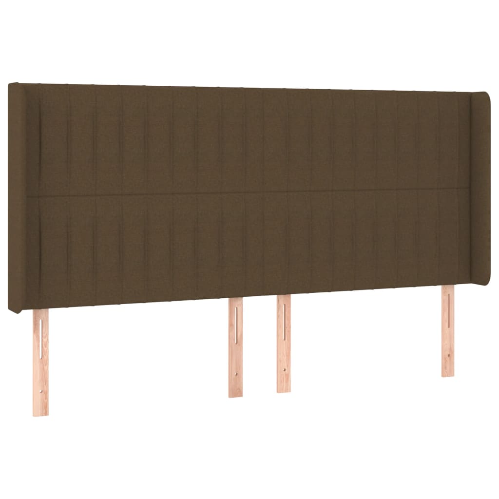 Κεφαλάρι με Πτερύγια Σκούρο Καφέ 183x16x118/128 εκ. Υφασμάτινο