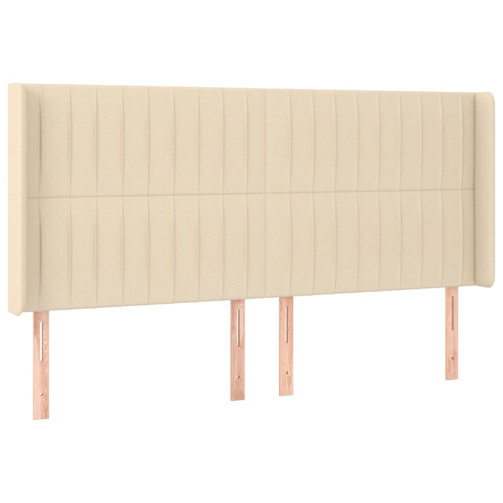 Κεφαλάρι με Πτερύγια Κρεμ 183x16x118/128 εκ. Υφασμάτινο