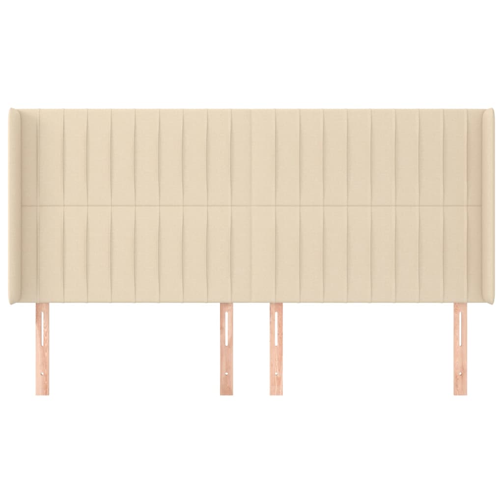 Κεφαλάρι με Πτερύγια Κρεμ 183x16x118/128 εκ. Υφασμάτινο