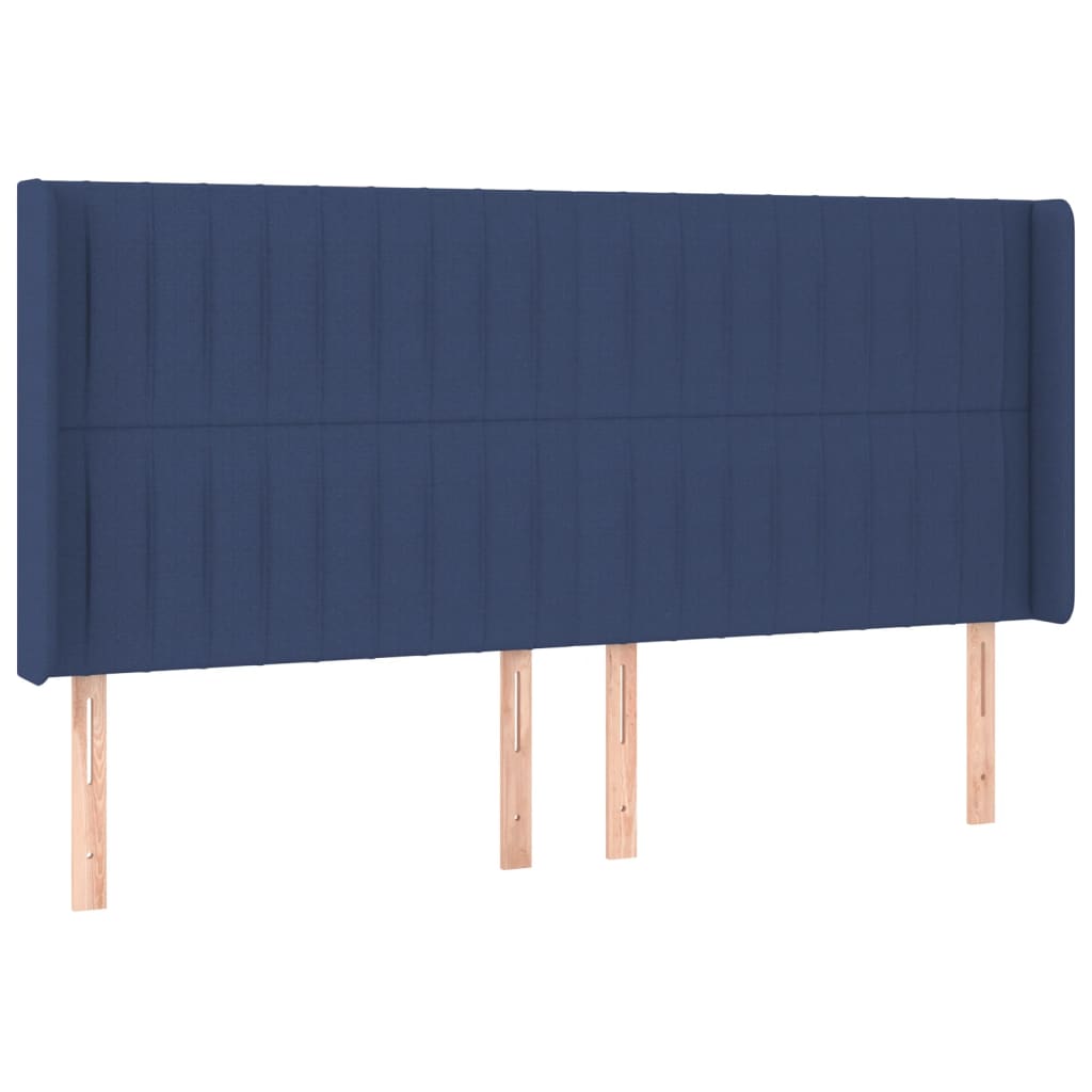 Κεφαλάρι με Πτερύγια Μπλε 183x16x118/128 εκ. Υφασμάτινο