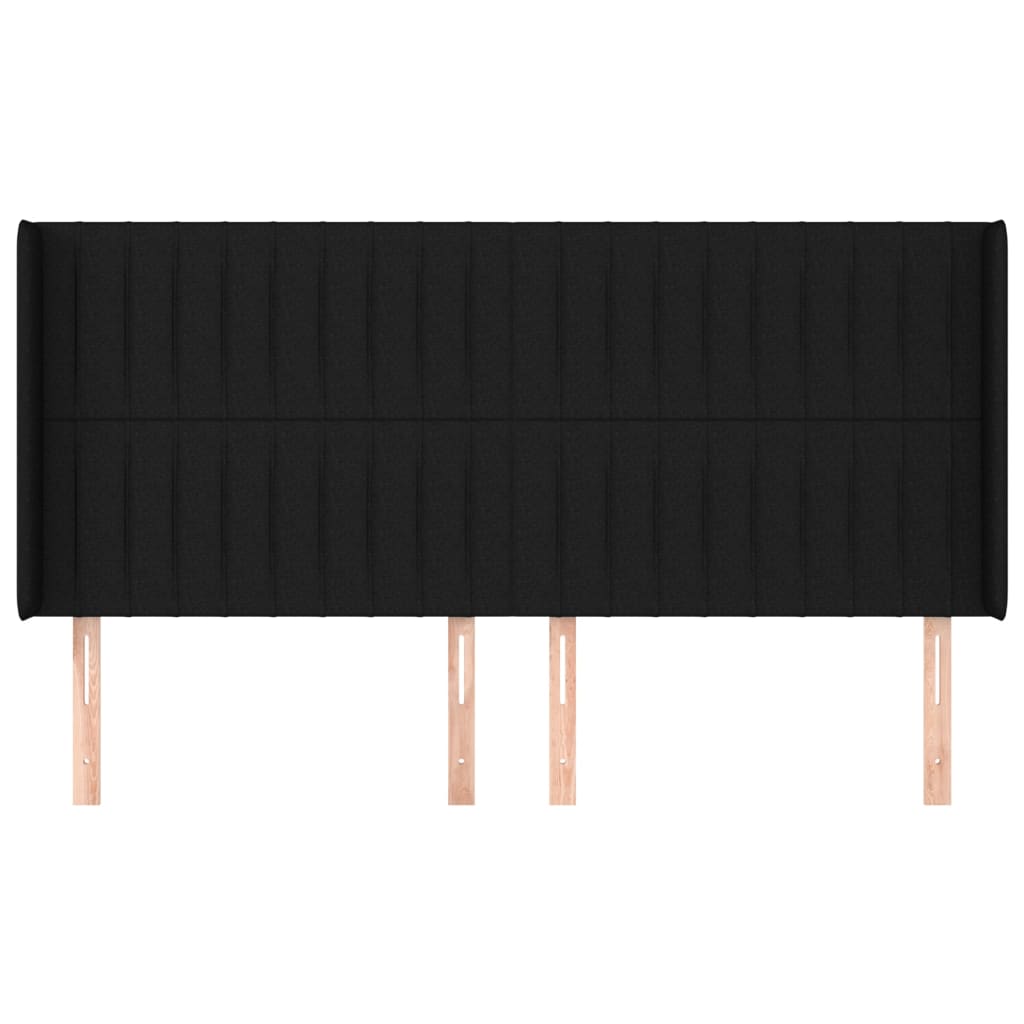 Κεφαλάρι με Πτερύγια Μαύρο 203x16x118/128 εκ. Υφασμάτινο