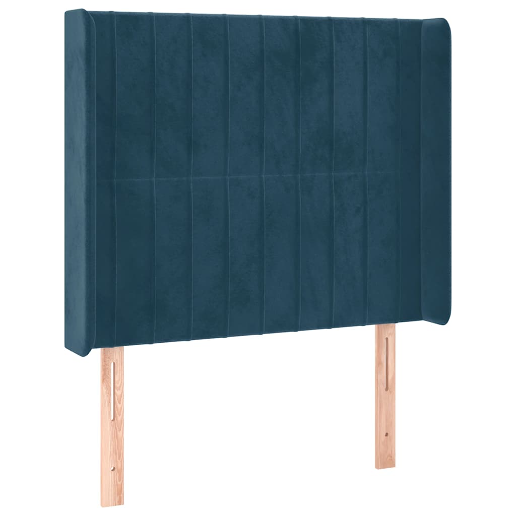 Κεφαλάρι με ΠτερύγιαΣκούρο Μπλε 93x16x118/128 εκ. Βελούδινο - Pakobazaar