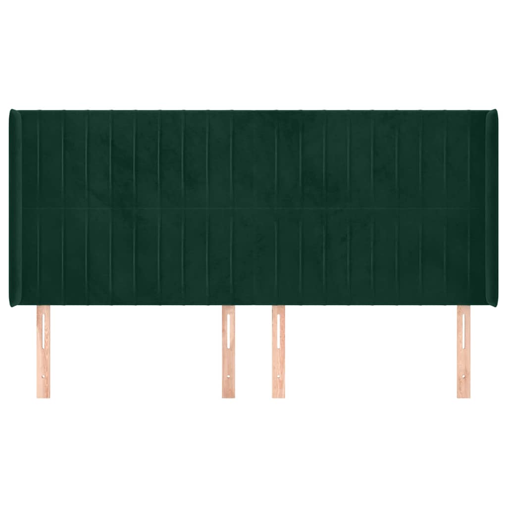 Κεφαλάρι με Πτερύγια Πράσινο 163x16x118/128 εκ. Βελούδινο - Pakobazaar
