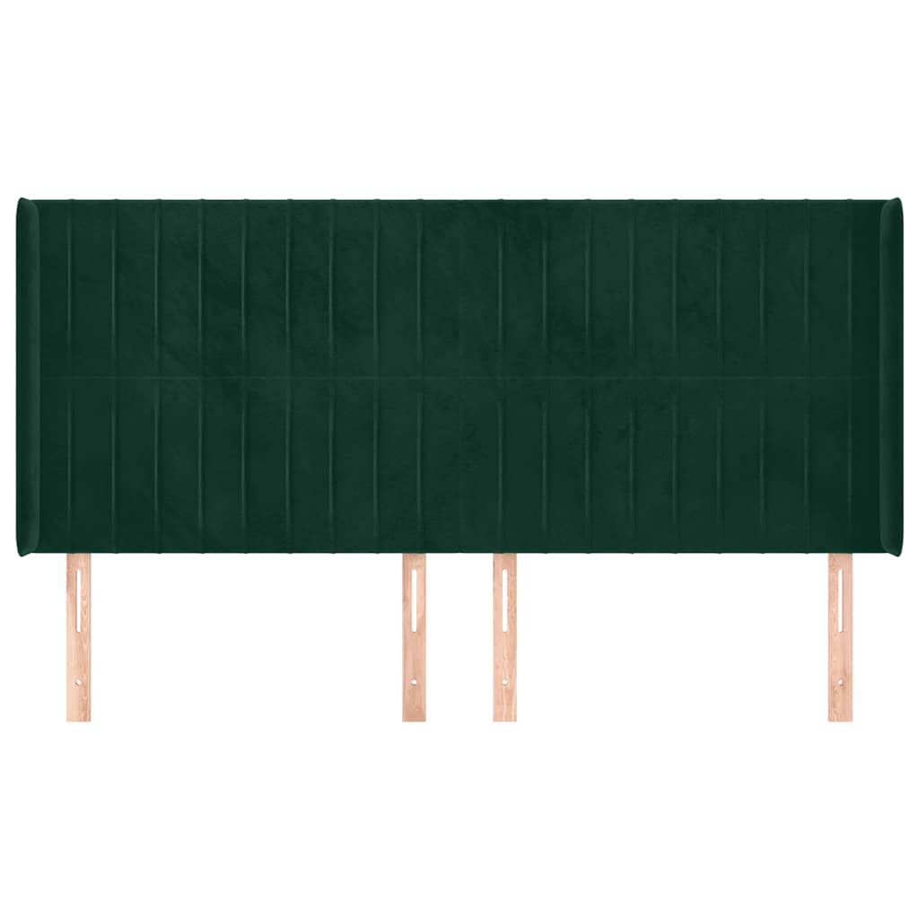 Κεφαλάρι με Πτερύγια Πράσινο 183x16x118/128 εκ. Βελούδινο - Pakobazaar
