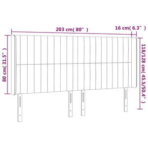 Κεφαλάρι με Πτερύγια Πράσινο 203x16x118/128 εκ. Βελούδινο - Pakobazaar