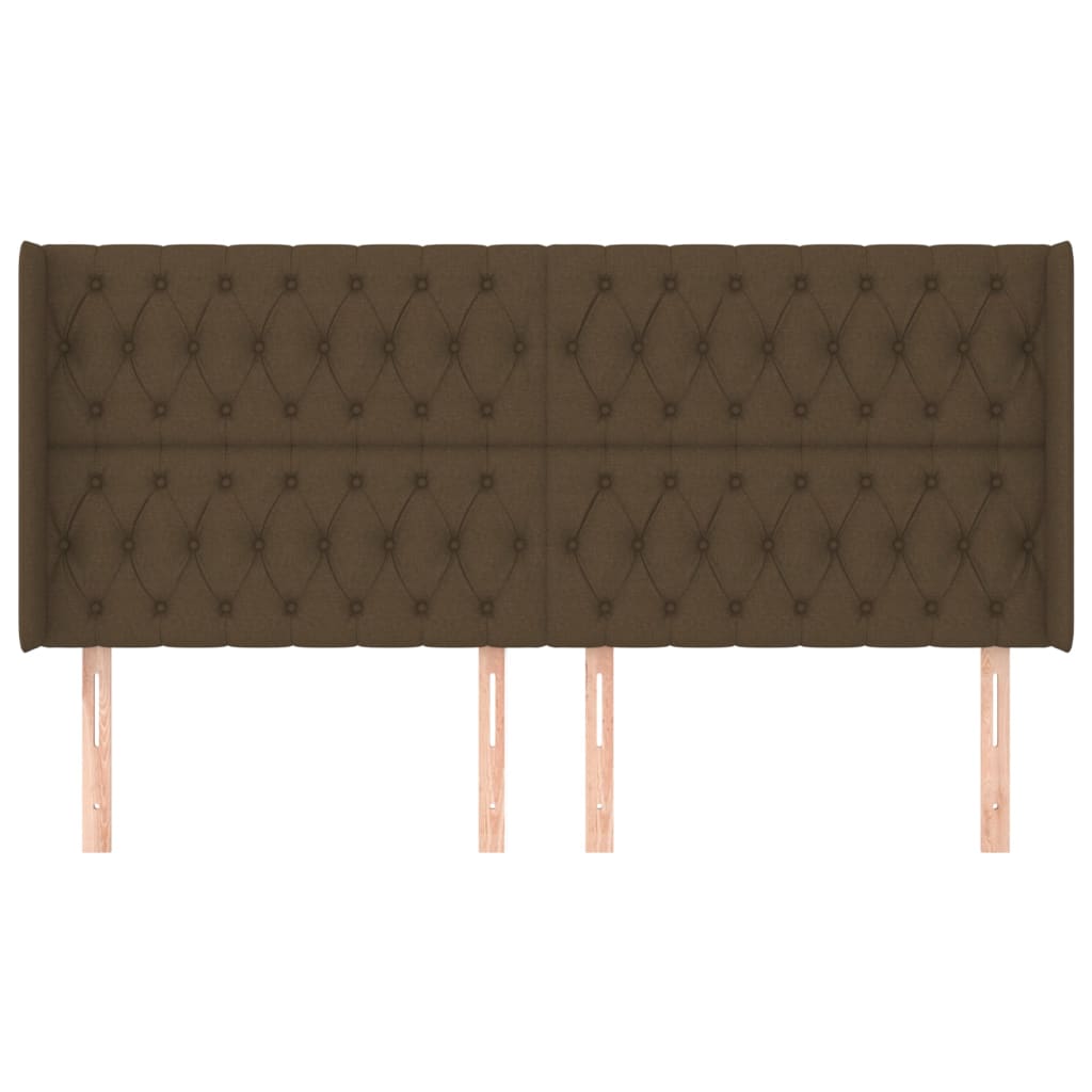 Κεφαλάρι με Πτερύγια Σκούρο Καφέ 183x16x118/128 εκ. Υφασμάτινο