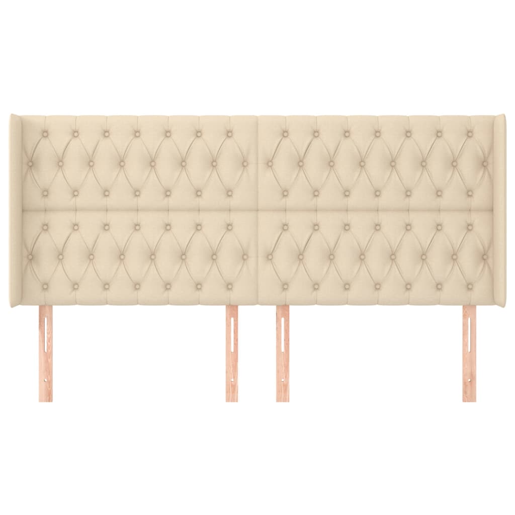 Κεφαλάρι με Πτερύγια Κρεμ 183x16x118/128 εκ. Υφασμάτινο