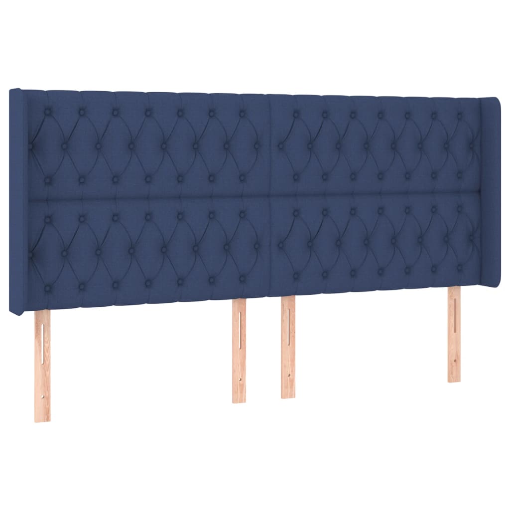 Κεφαλάρι με Πτερύγια Μπλε 183x16x118/128 εκ. Υφασμάτινο