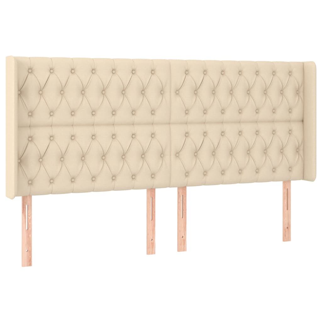 Κεφαλάρι με Πτερύγια Κρεμ 203x16x118/128 εκ. Υφασμάτινο