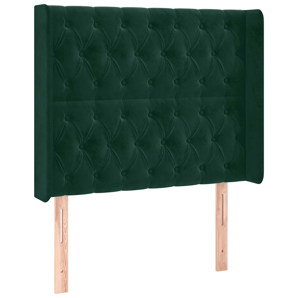 Κεφαλάρι με Πτερύγια Πράσινο 93x16x118/128 εκ. Βελούδινο - Pakobazaar