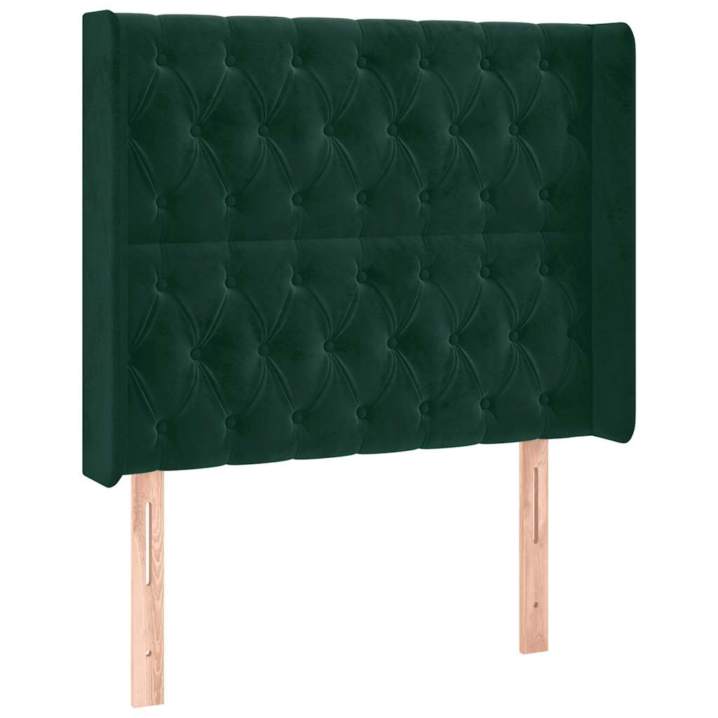 Κεφαλάρι με Πτερύγια Πράσινο 103x16x118/128 εκ. Βελούδινο - Pakobazaar