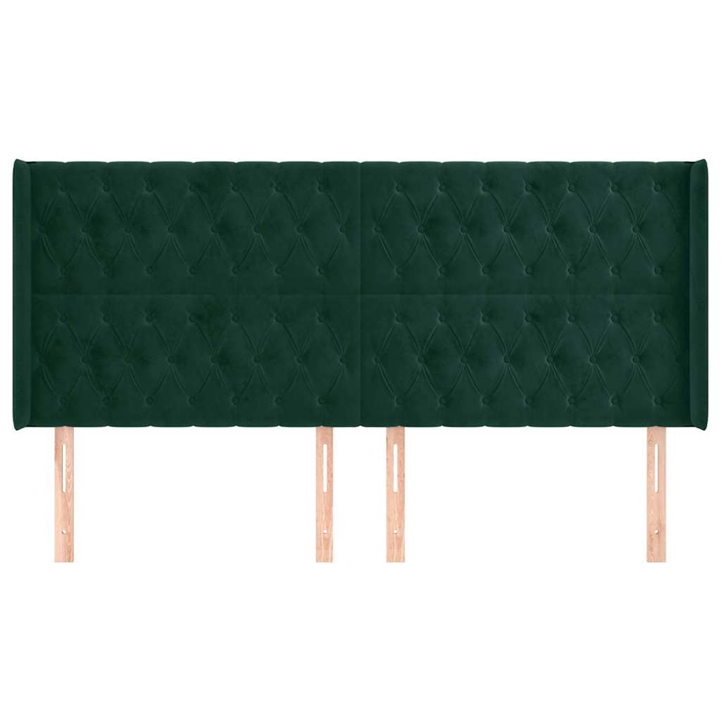 Κεφαλάρι με Πτερύγια Πράσινο 183x16x118/128 εκ. Βελούδινο - Pakobazaar