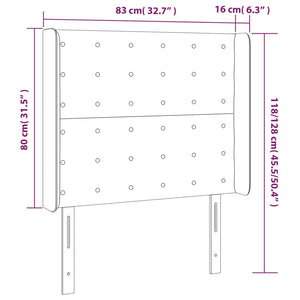 Κεφαλάρι με Πτερύγια Μπλε 83x16x118/128 εκ. Υφασμάτινο