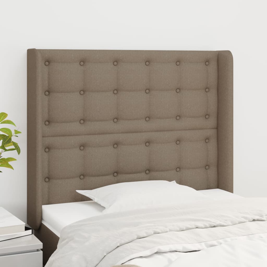 Κεφαλάρι με Πτερύγια Taupe 93x16x118/128 εκ. Υφασμάτινο