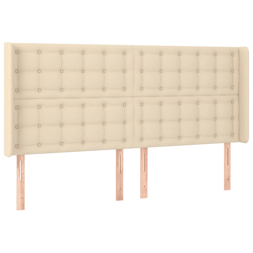 Κεφαλάρι με Πτερύγια Κρεμ 183x16x118/128 εκ. Υφασμάτινο