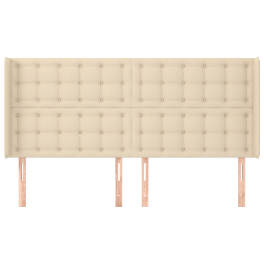 Κεφαλάρι με Πτερύγια Κρεμ 183x16x118/128 εκ. Υφασμάτινο