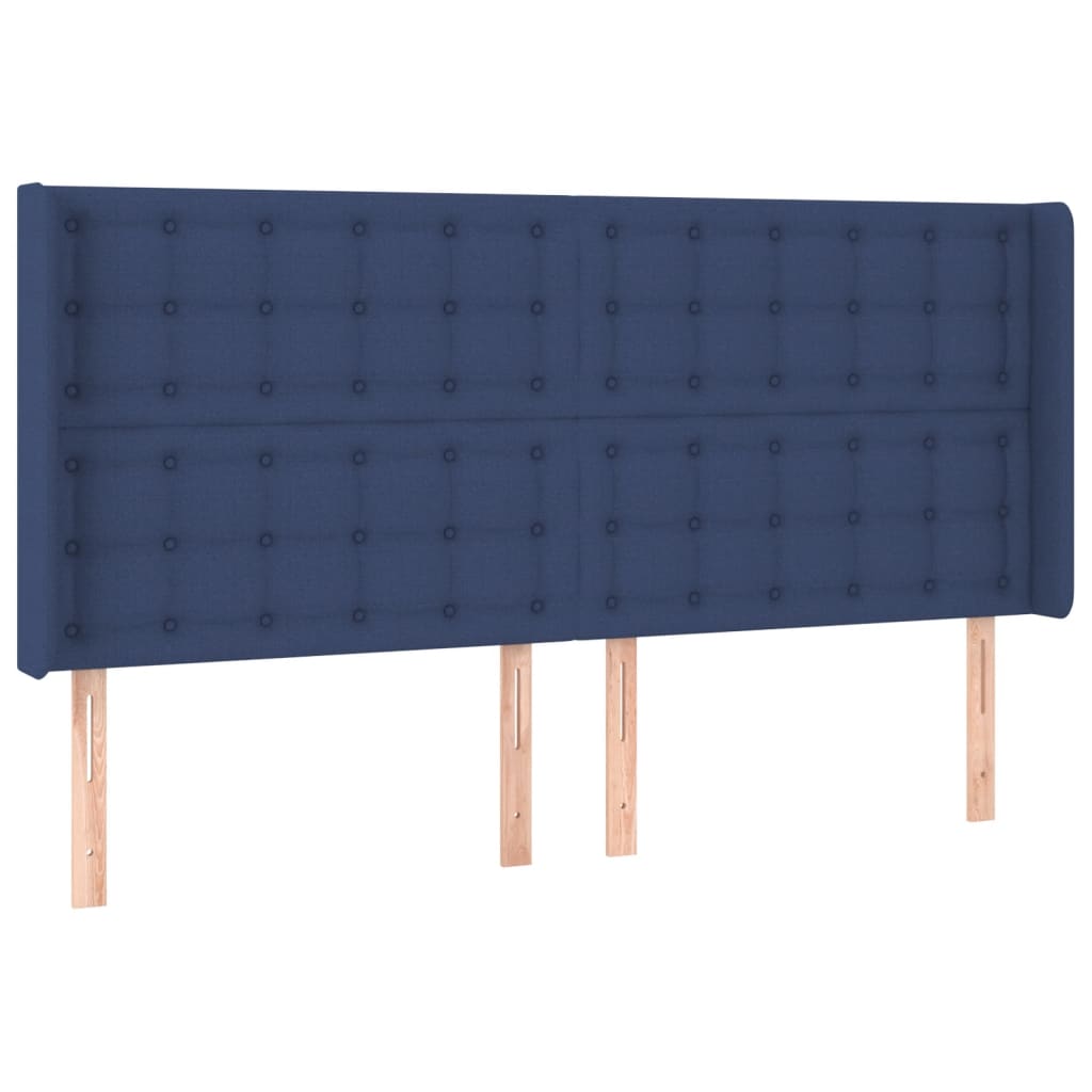 Κεφαλάρι με Πτερύγια Μπλε 183x16x118/128 εκ. Υφασμάτινο