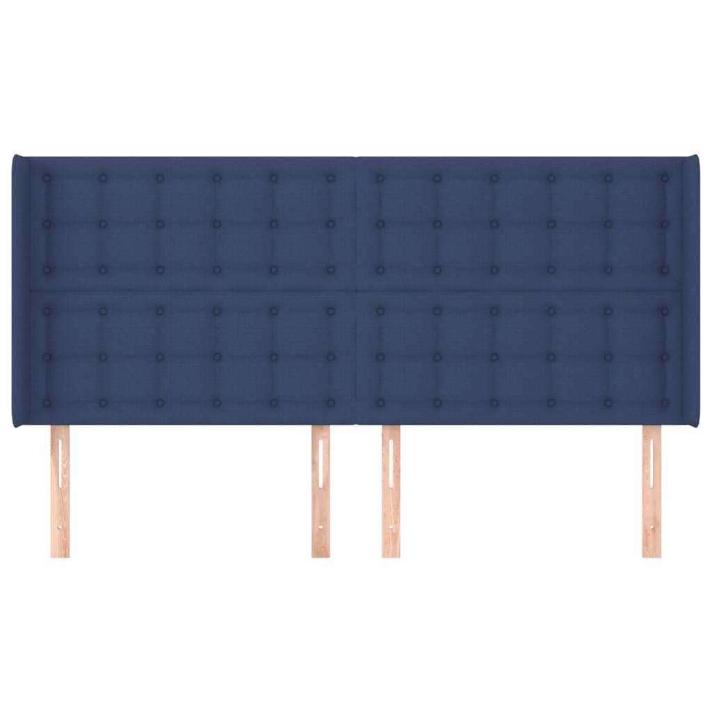Κεφαλάρι με Πτερύγια Μπλε 183x16x118/128 εκ. Υφασμάτινο