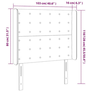 Κεφαλάρι με Πτερύγια Σκούρο Μπλε 103x16x118/128 εκ. Βελούδινο - Pakobazaar