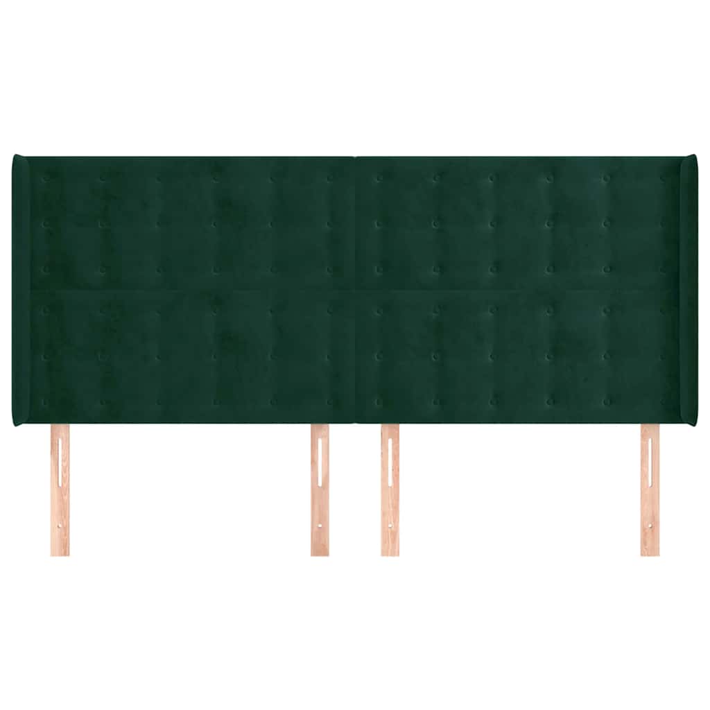 Κεφαλάρι με Πτερύγια Πράσινο 163x16x118/128 εκ. Βελούδινο - Pakobazaar