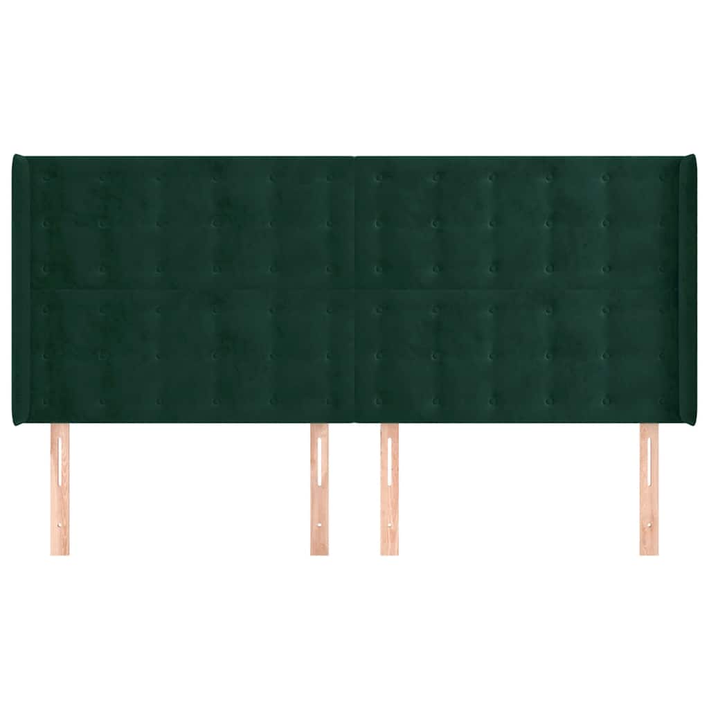 Κεφαλάρι με Πτερύγια Πράσινο 183x16x118/128 εκ. Βελούδινο - Pakobazaar