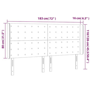 Κεφαλάρι με Πτερύγια Σκούρο Μπλε 183x16x118/128 εκ. Βελούδινο - Pakobazaar