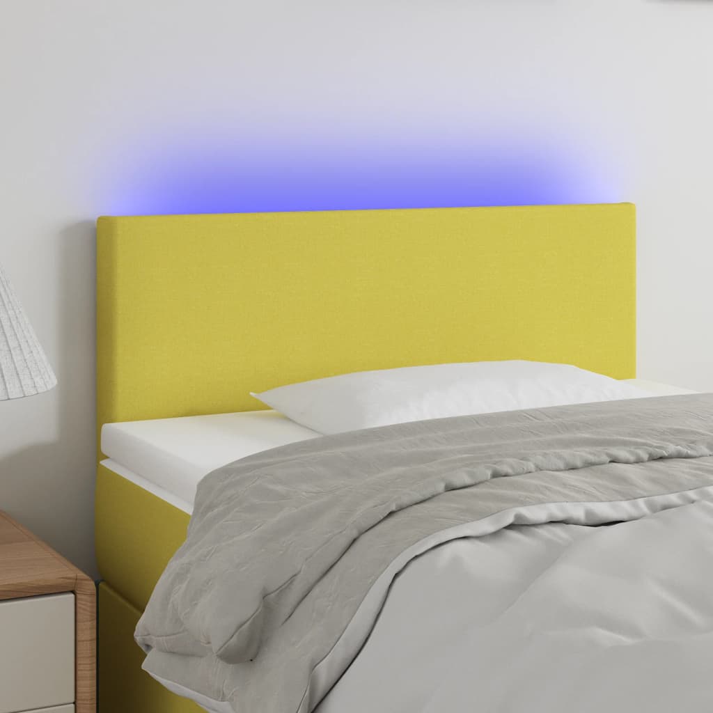 Κεφαλάρι Κρεβατιού LED Πράσινο 80 x 5 x 78/88 εκ. Υφασμάτινο - Pakobazaar